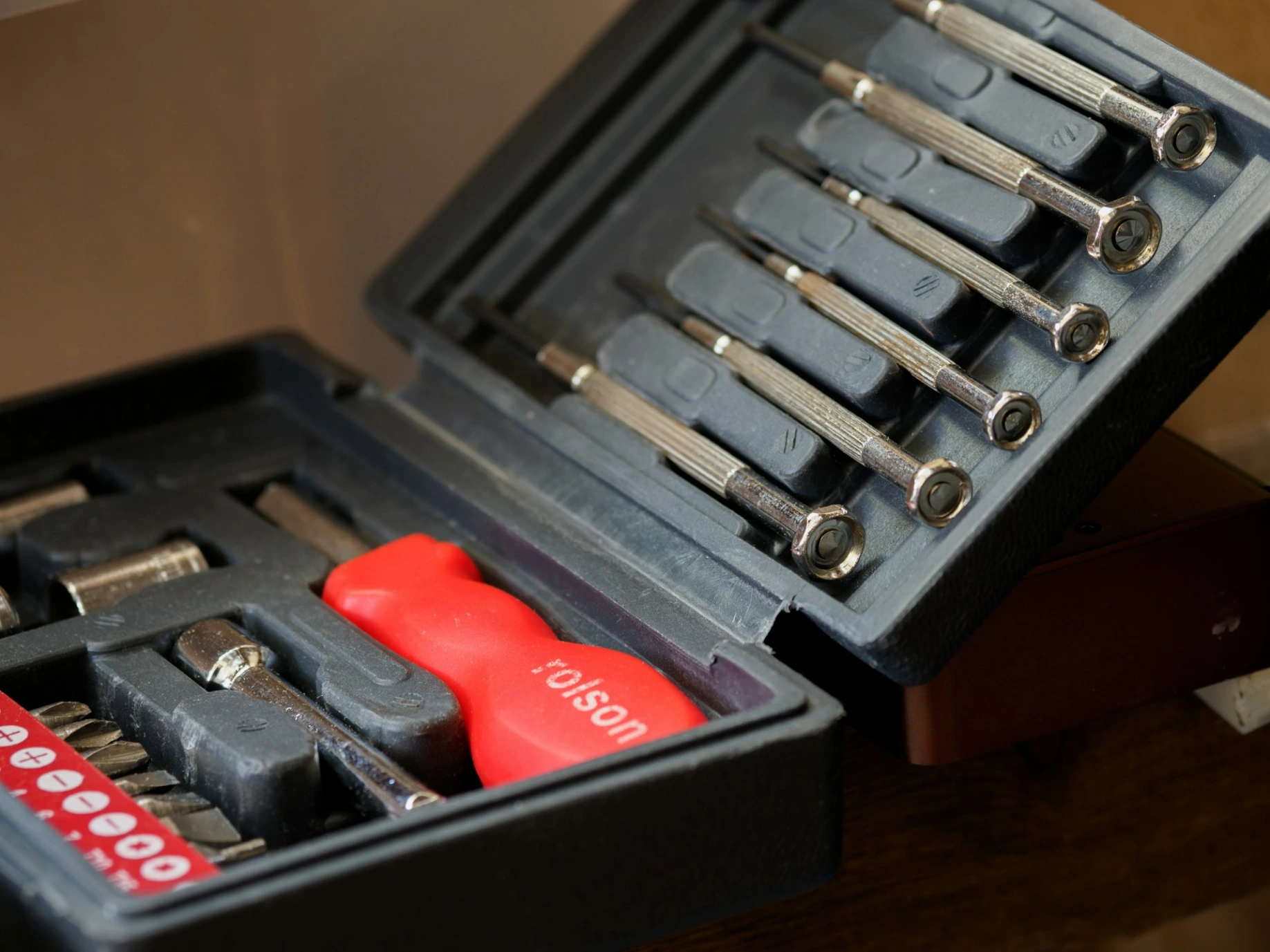 red and black handle tool